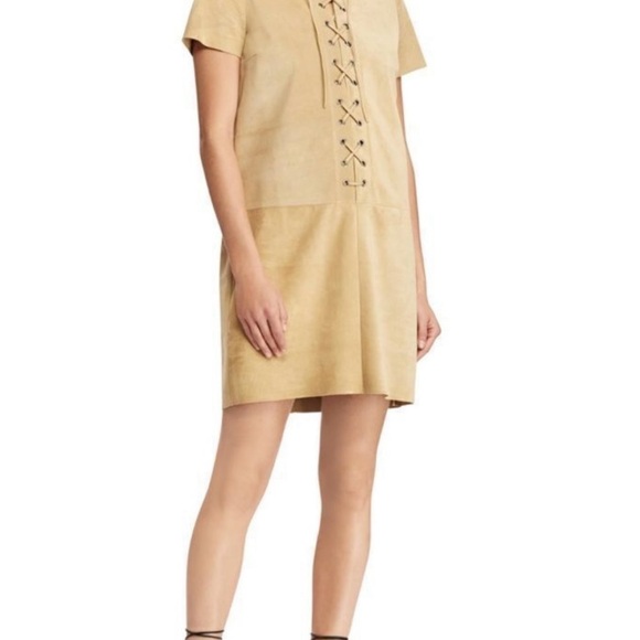 Polo Ralph Lauren Spring 2018 Madison Tan Italian Calf Suede sheath. Size 12 - Picture 4 of 4